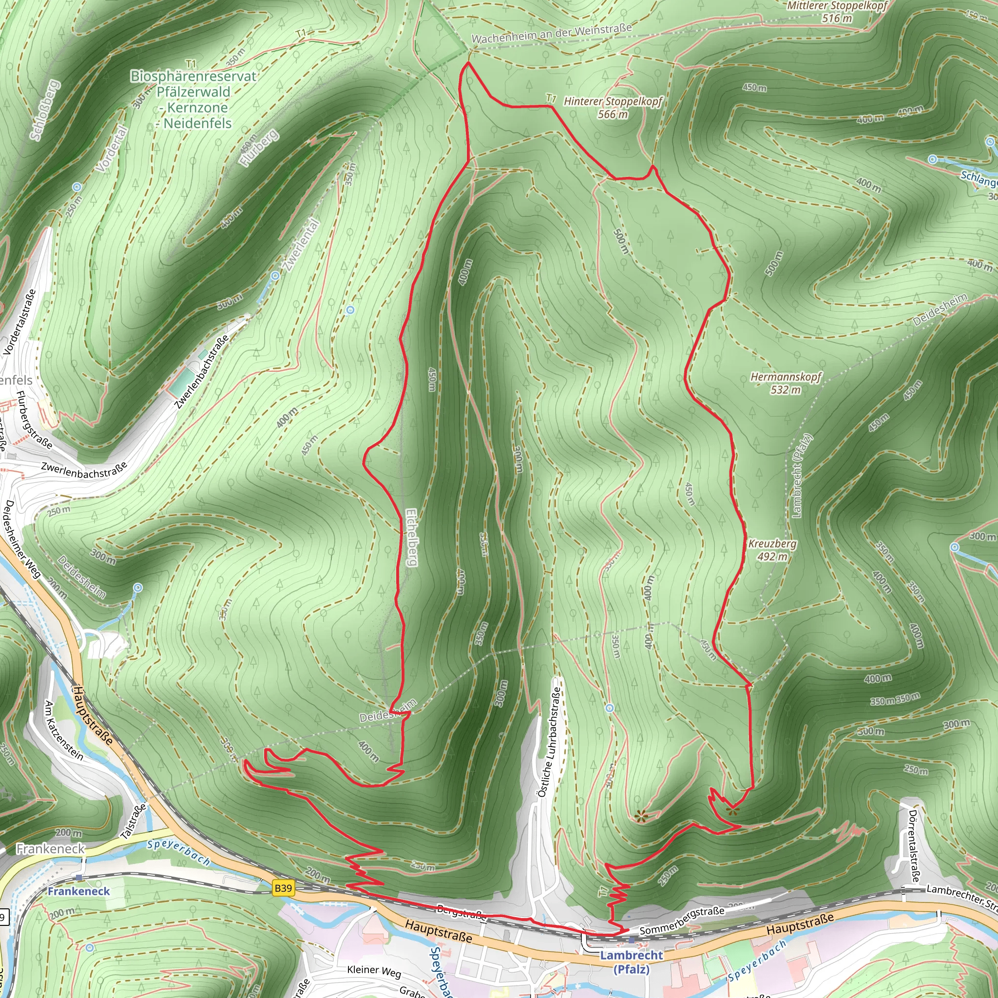 Rundwanderweg Lambrecht mobile static map