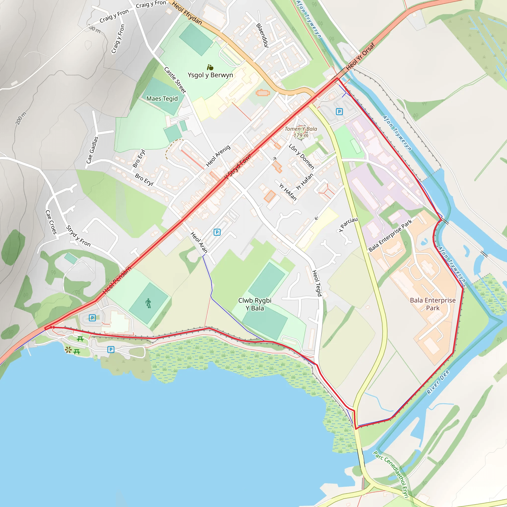 Bala Lake River and Town mobile static map
