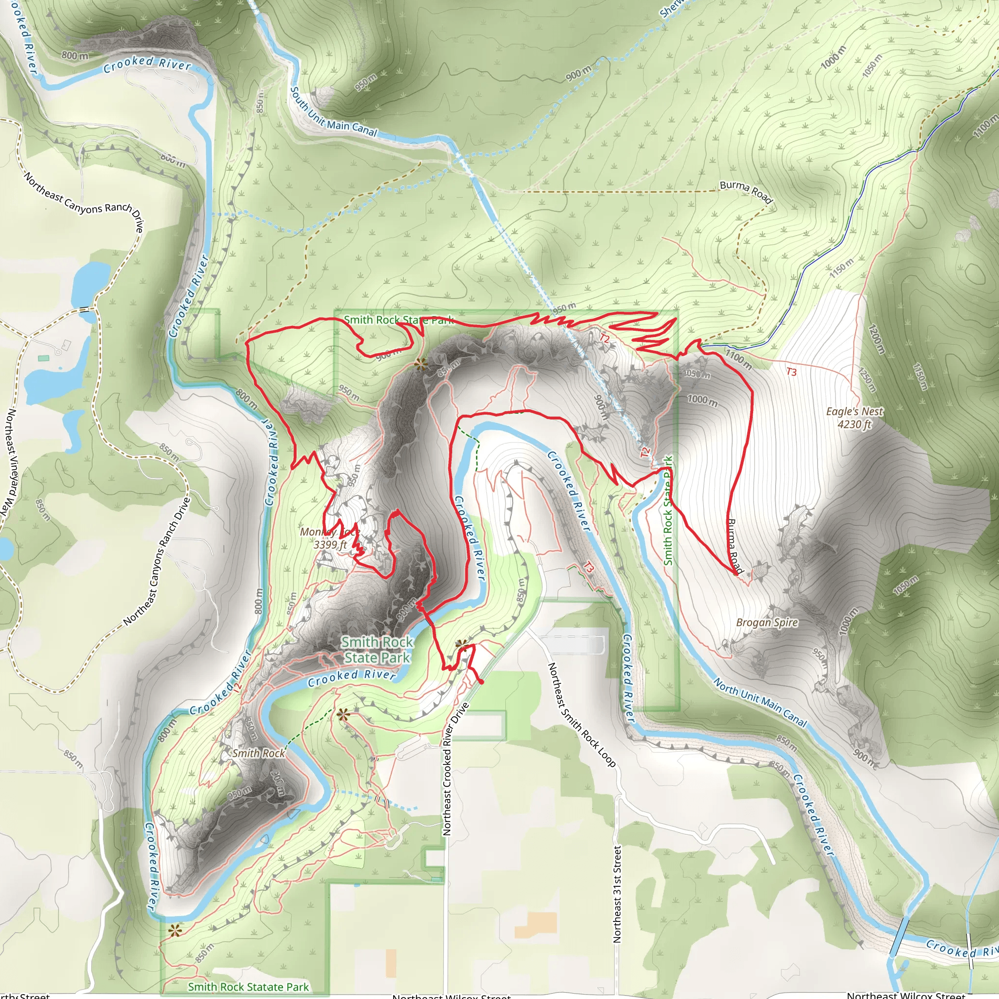 Misery Ridge and Wolf Tree Loop Trail mobile static map