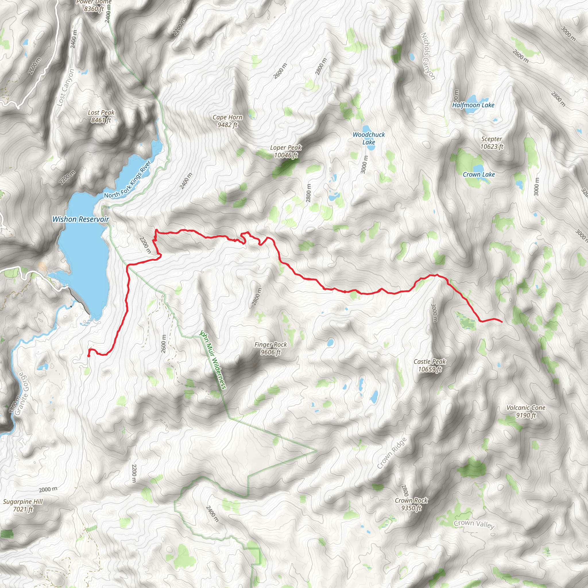 Chuck Pass via Woodchuck Trail mobile static map