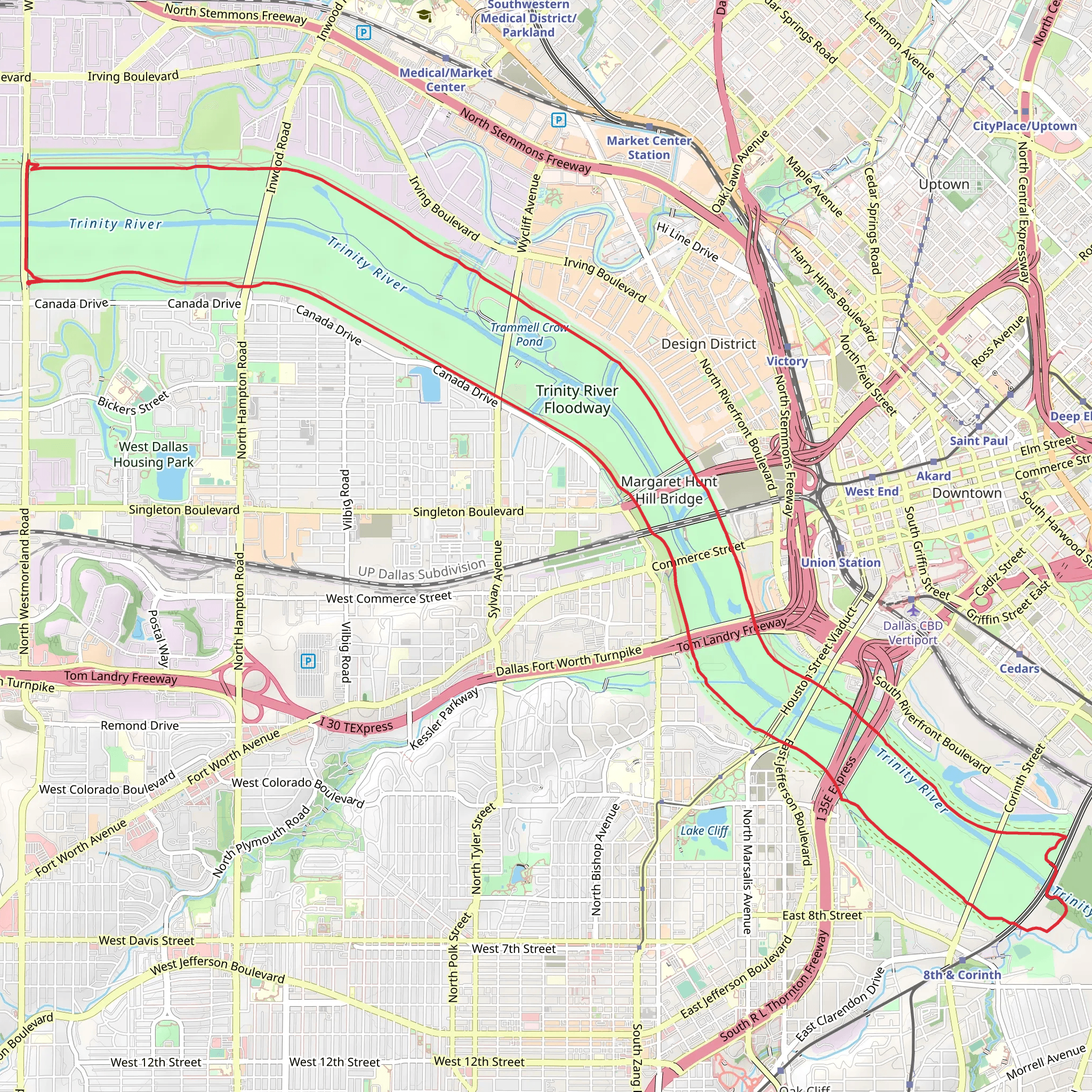 Trinity Levee Loop Trail mobile static map