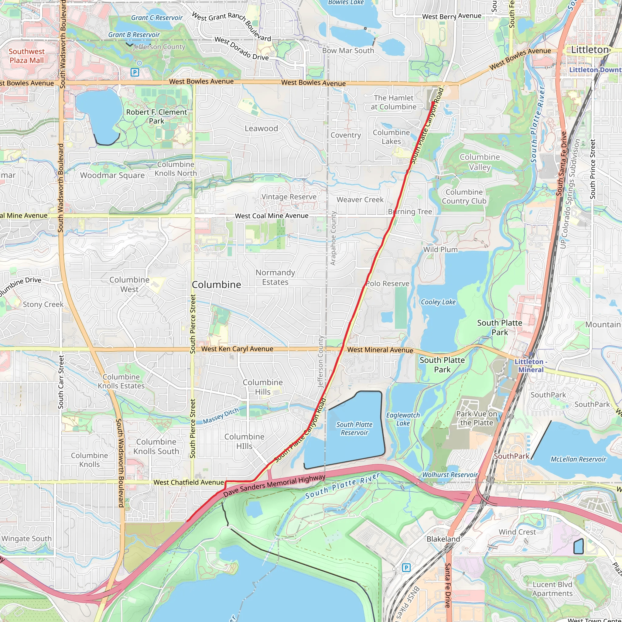 Columbine Trail mobile static map