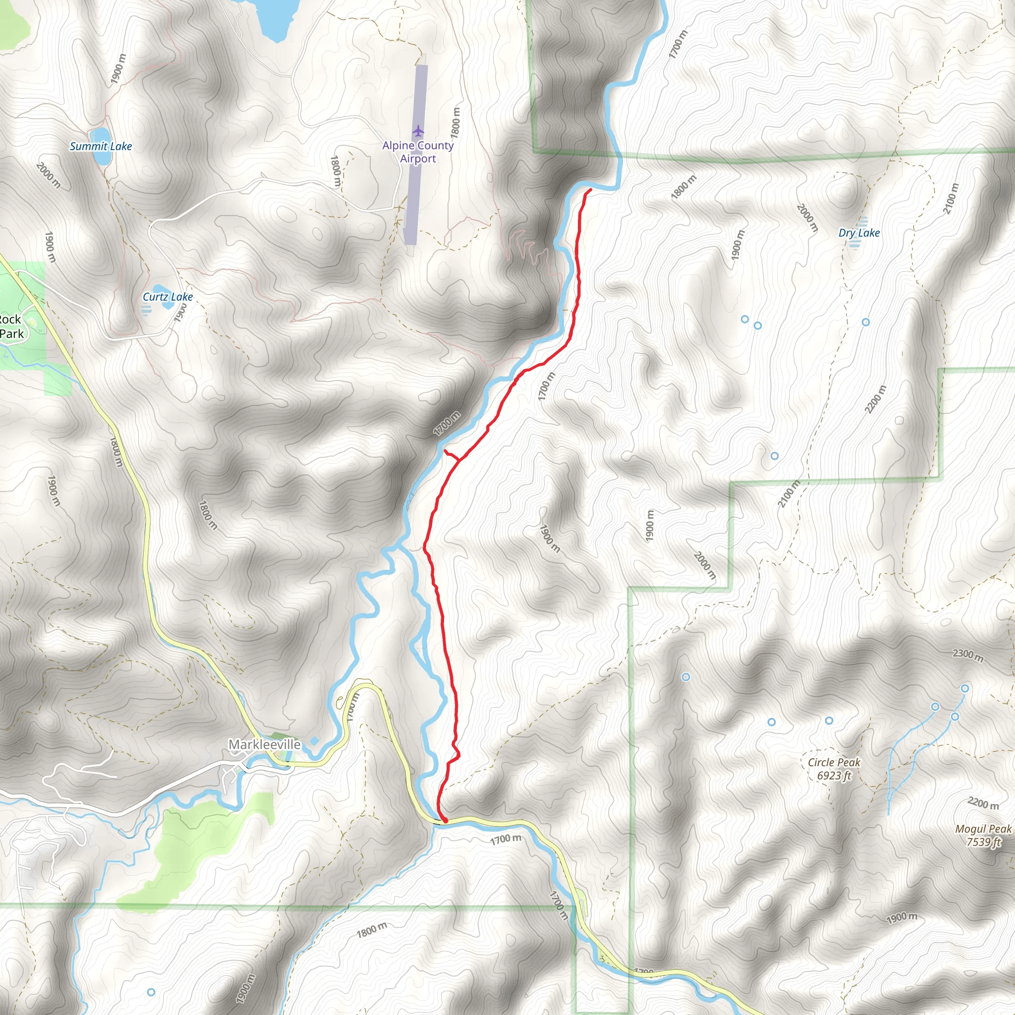 Walk along East Fork Carson River mobile static map