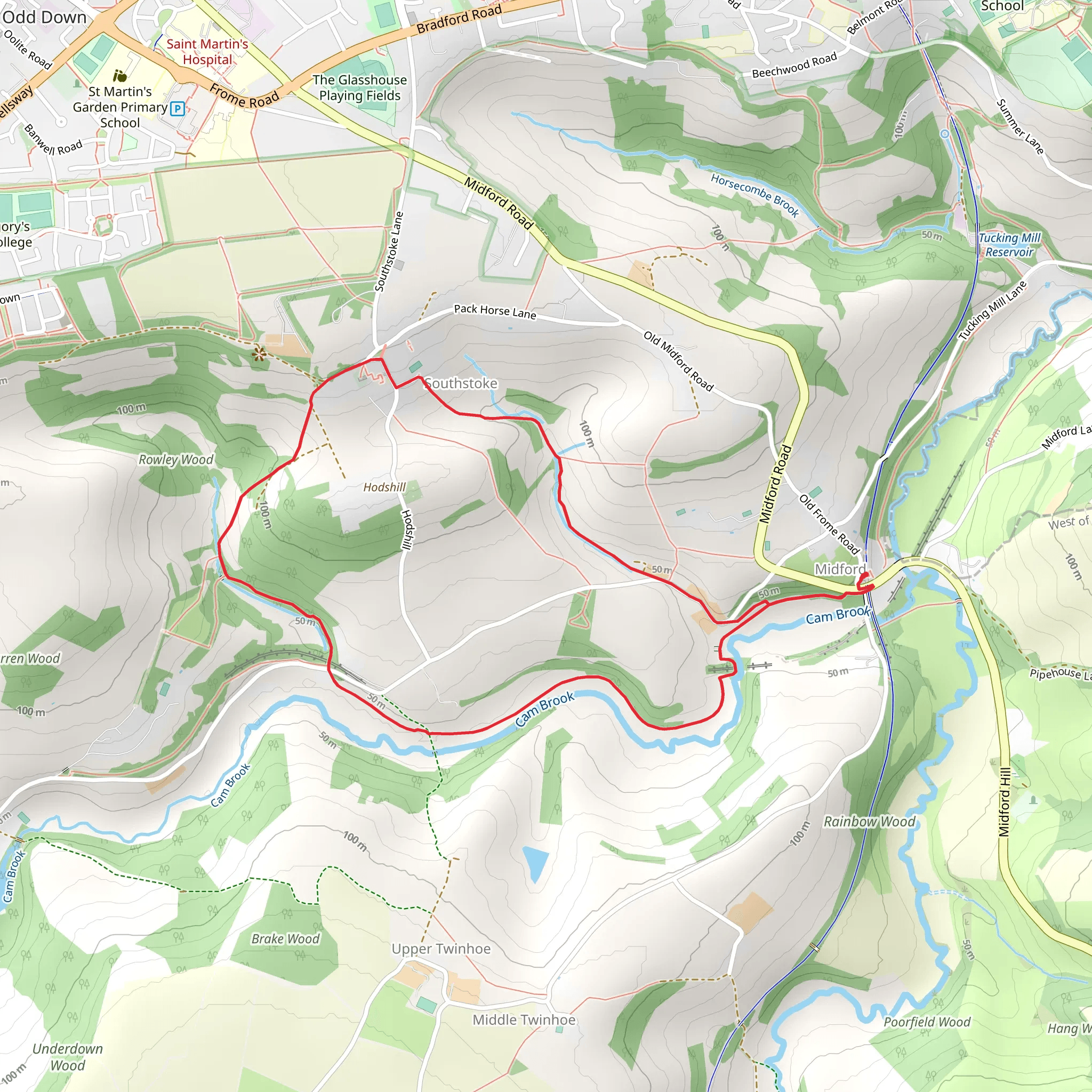 South Stoke Loop via Limestone Link mobile static map