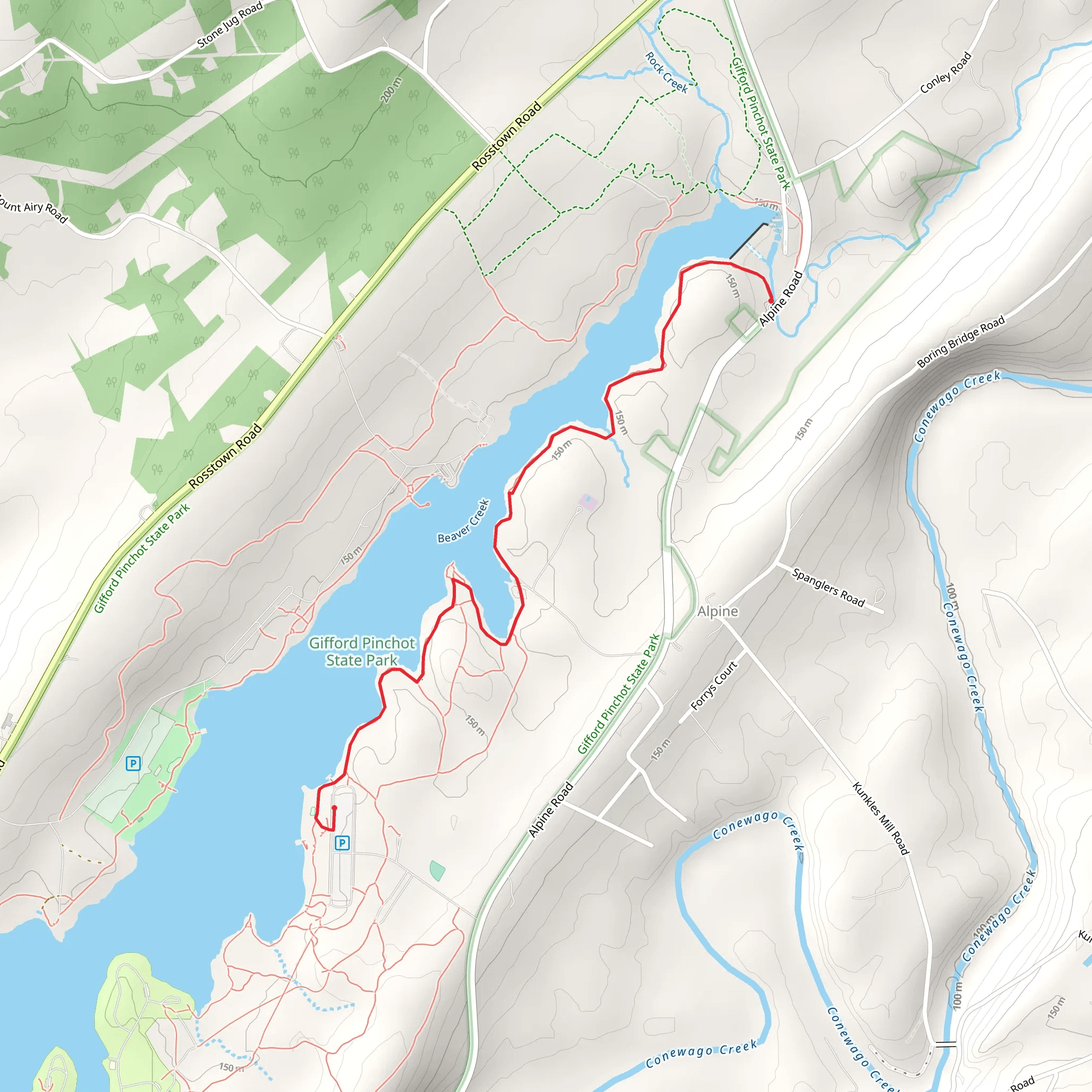 Pinchot Lake mobile static map
