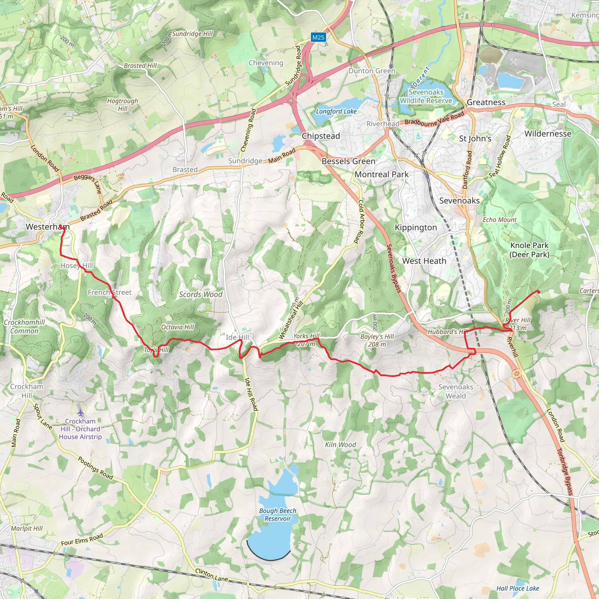 Knole Park to Westerham Walk mobile static map
