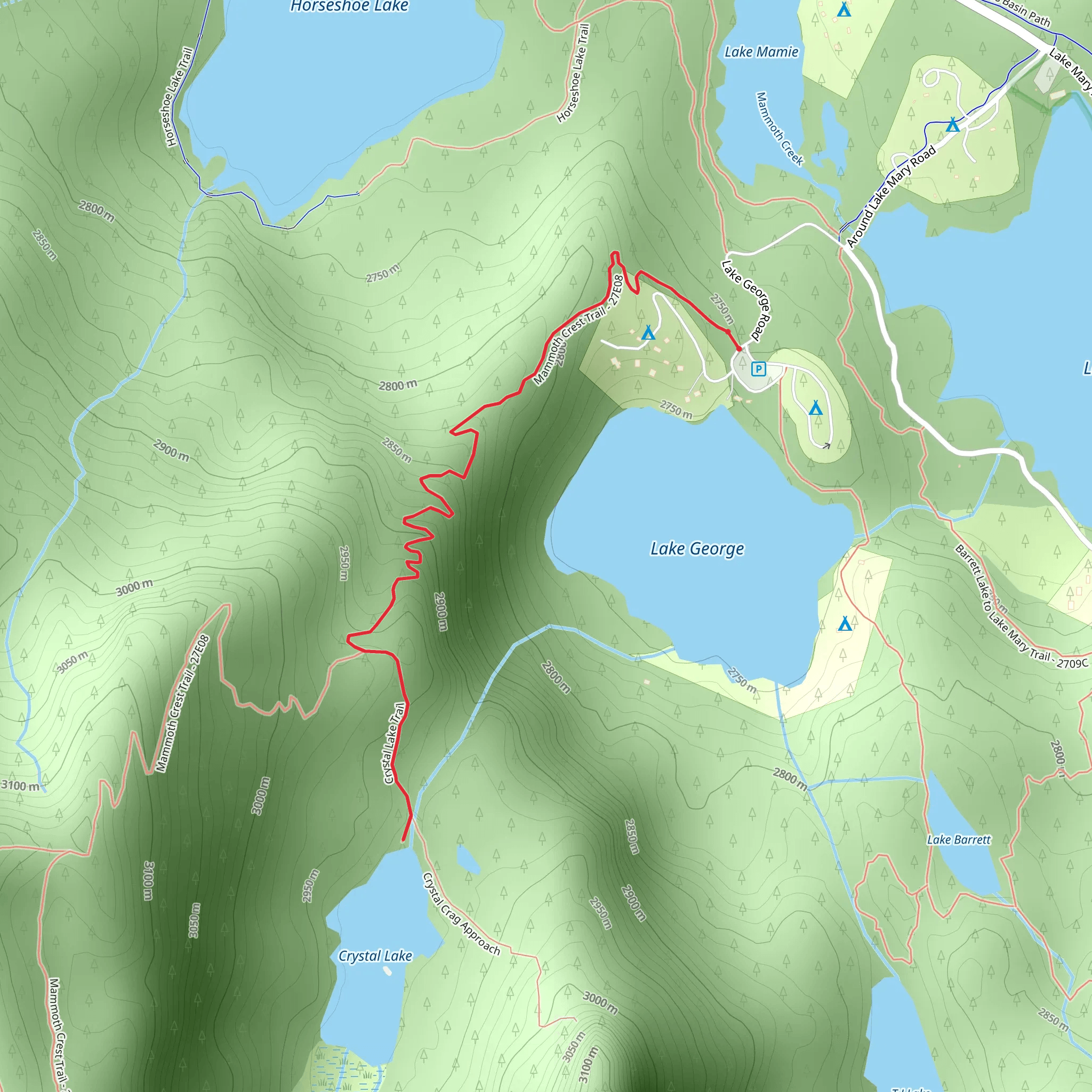 Crystal Lake Trail mobile static map