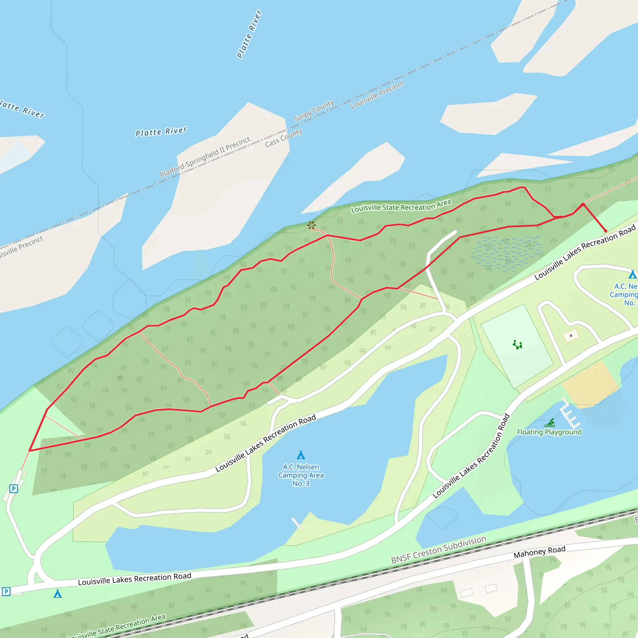 Platte River and AC Nelson Camping Area Loop mobile static map
