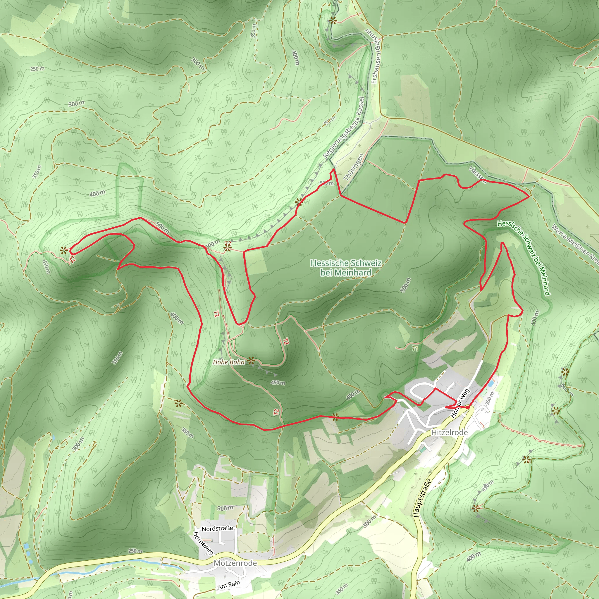 Hoerneluecke via Rundweg Motzenrode and Rhenanuspfad mobile static map