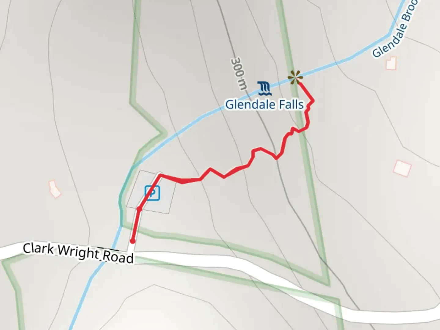 An image depicting the trail Glendale Brook Trail via Clark Wright Road and its surrounding area.