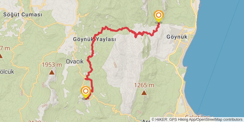 Lycian Way stage 26 Map