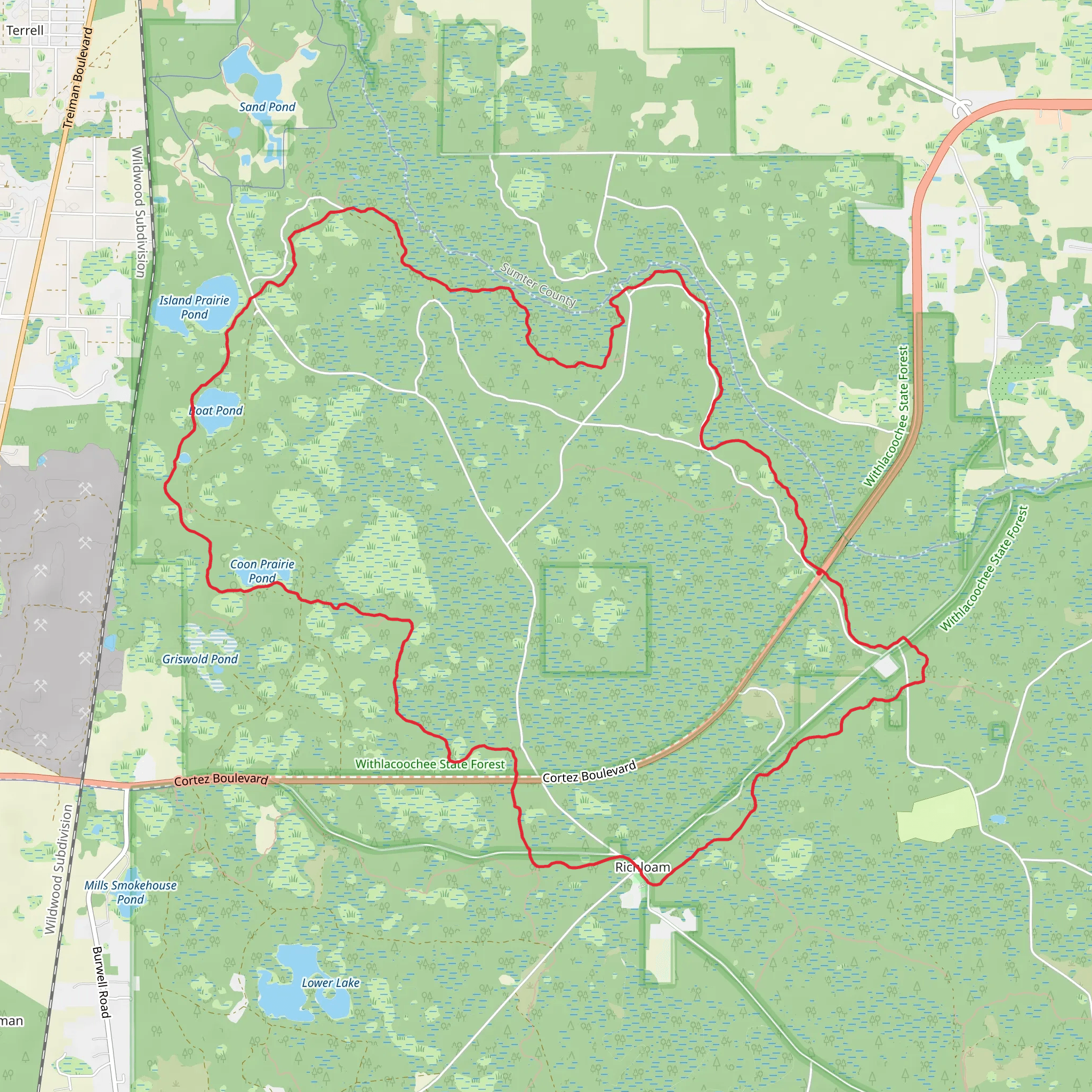 Richloam North Loop Trail mobile static map