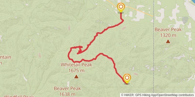 Idaho Centennial Trail stage 71 Map