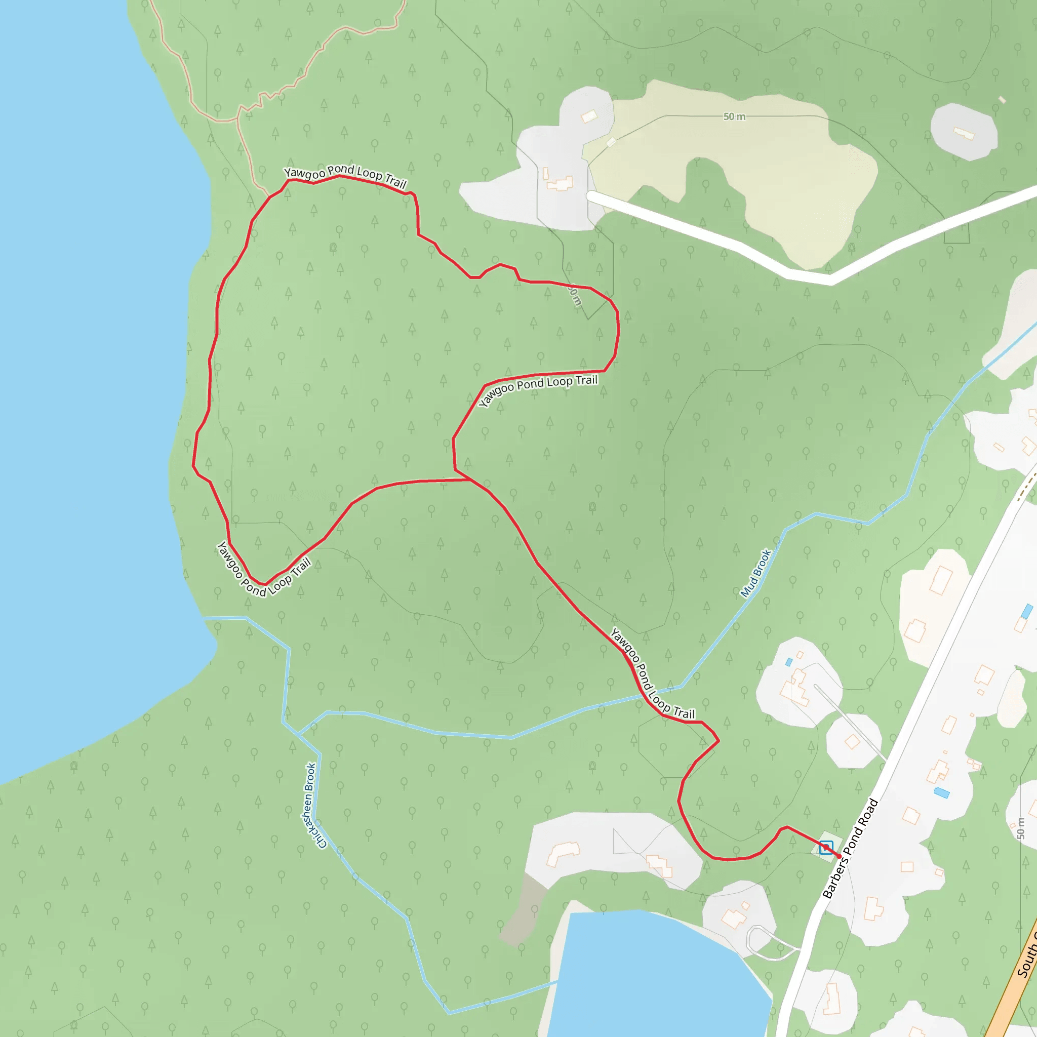 Yawgoo Pond Loop Trail mobile static map