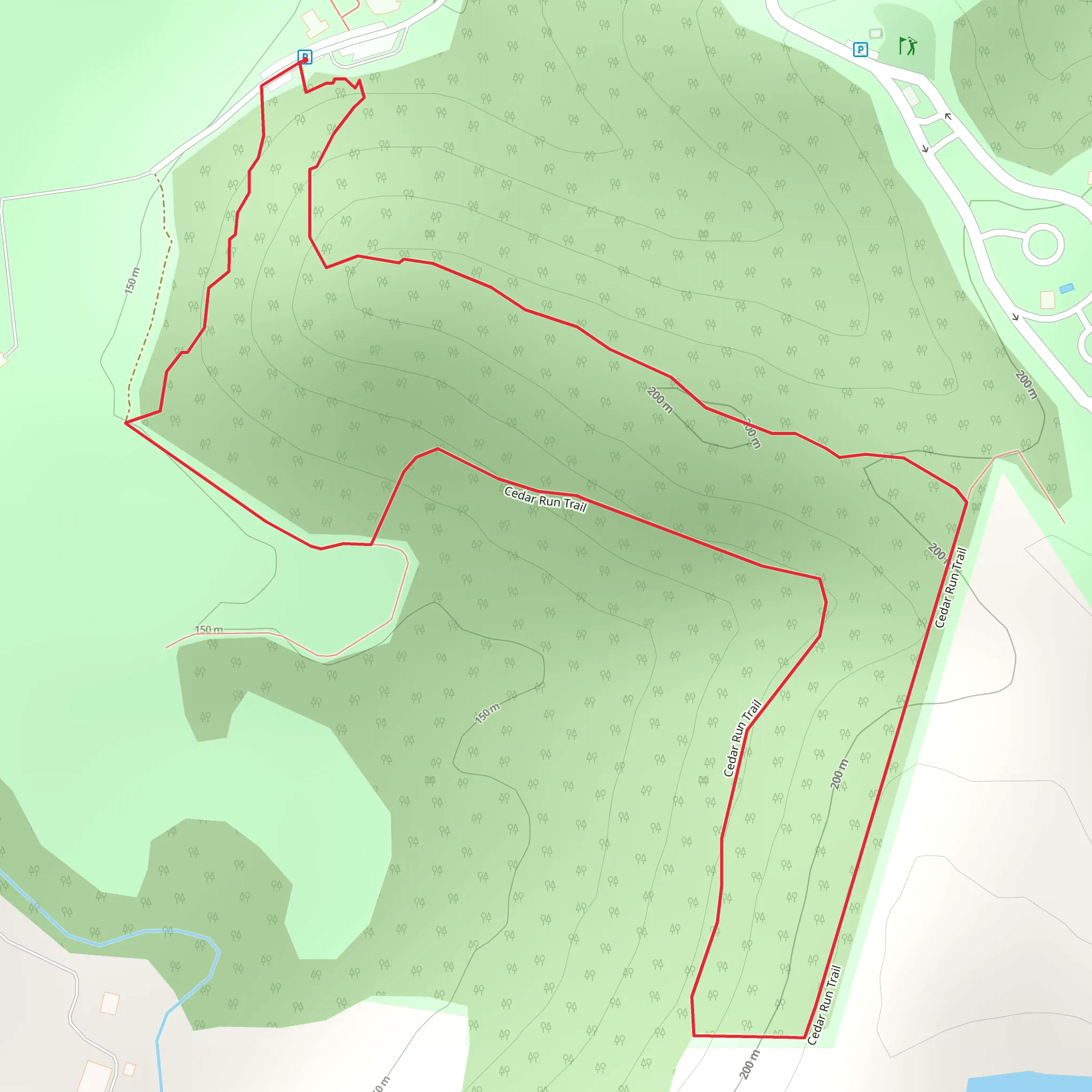 Cedar Run Loop Trail mobile static map