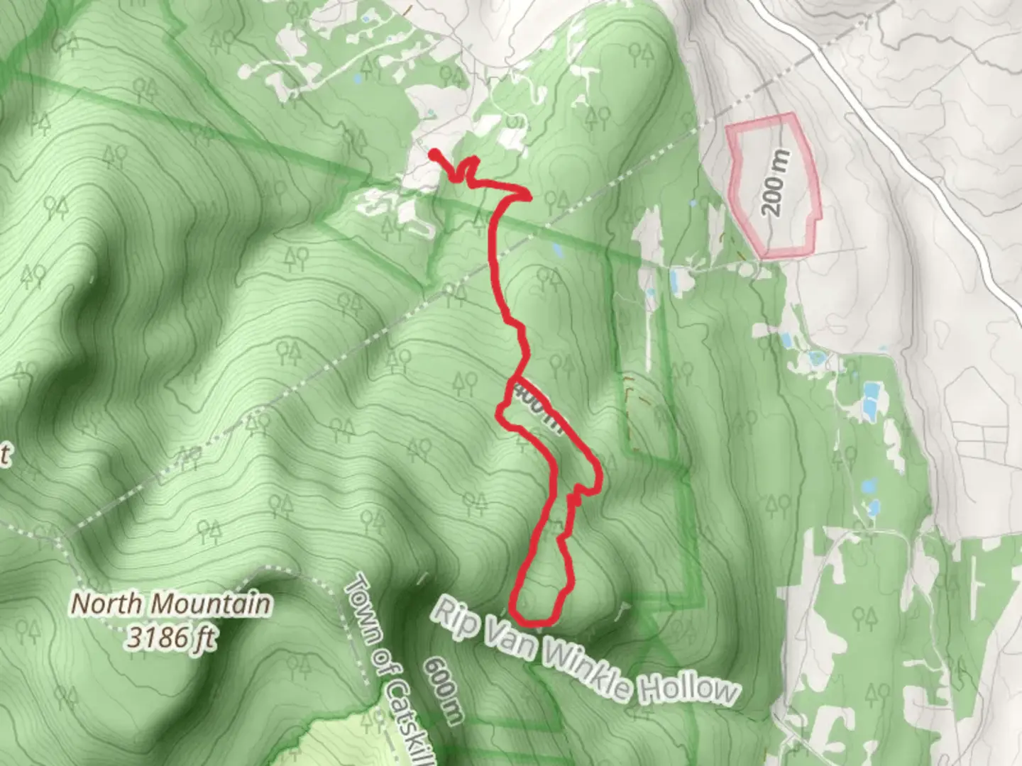 An image depicting the trail Rip's Ledge Trail Loop and its surrounding area.