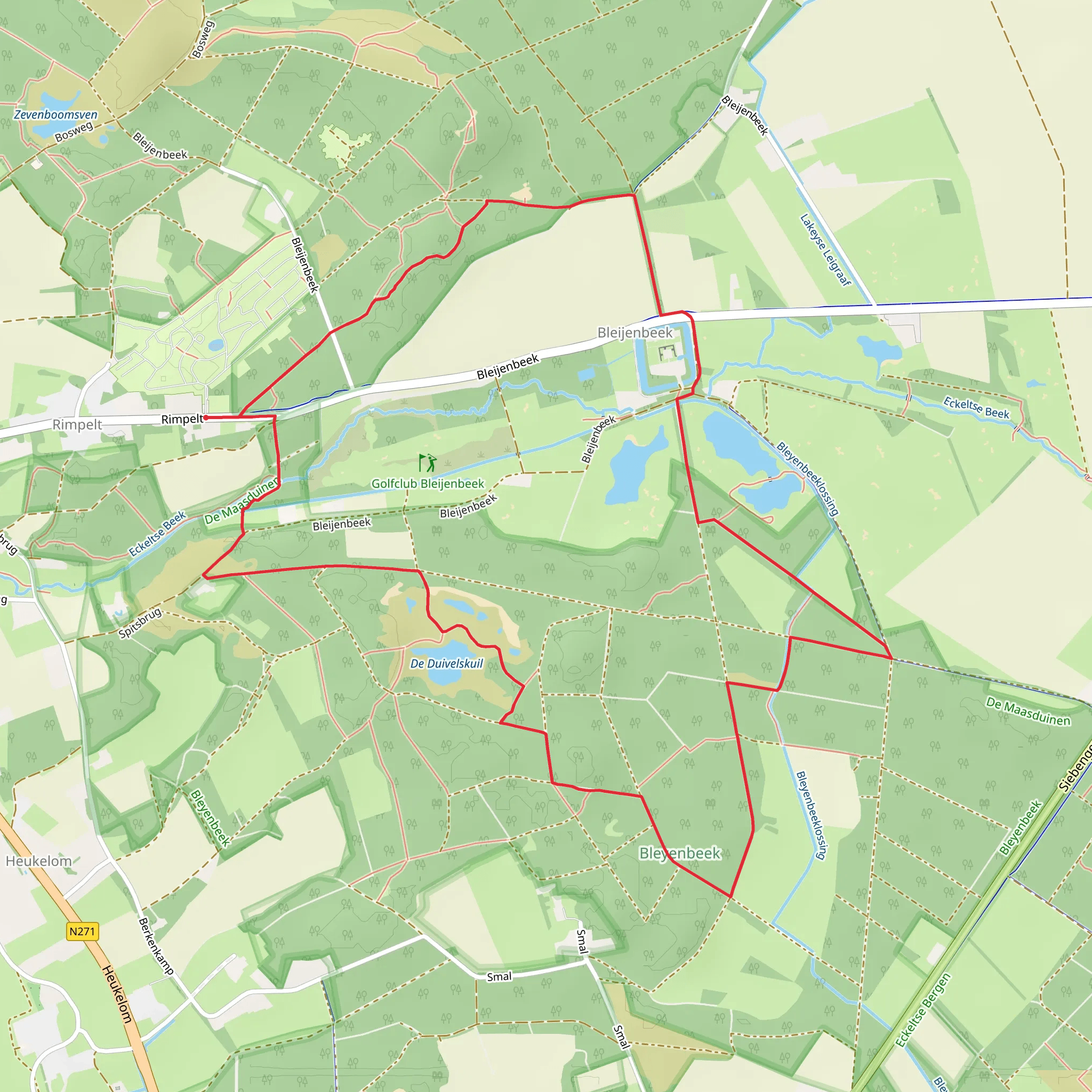 Kasteel Bleijenbeek and Duivelskuil Loop mobile static map