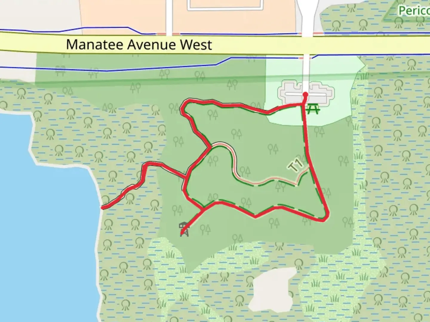 An image depicting the trail Manatee Avenue West Loop and its surrounding area.