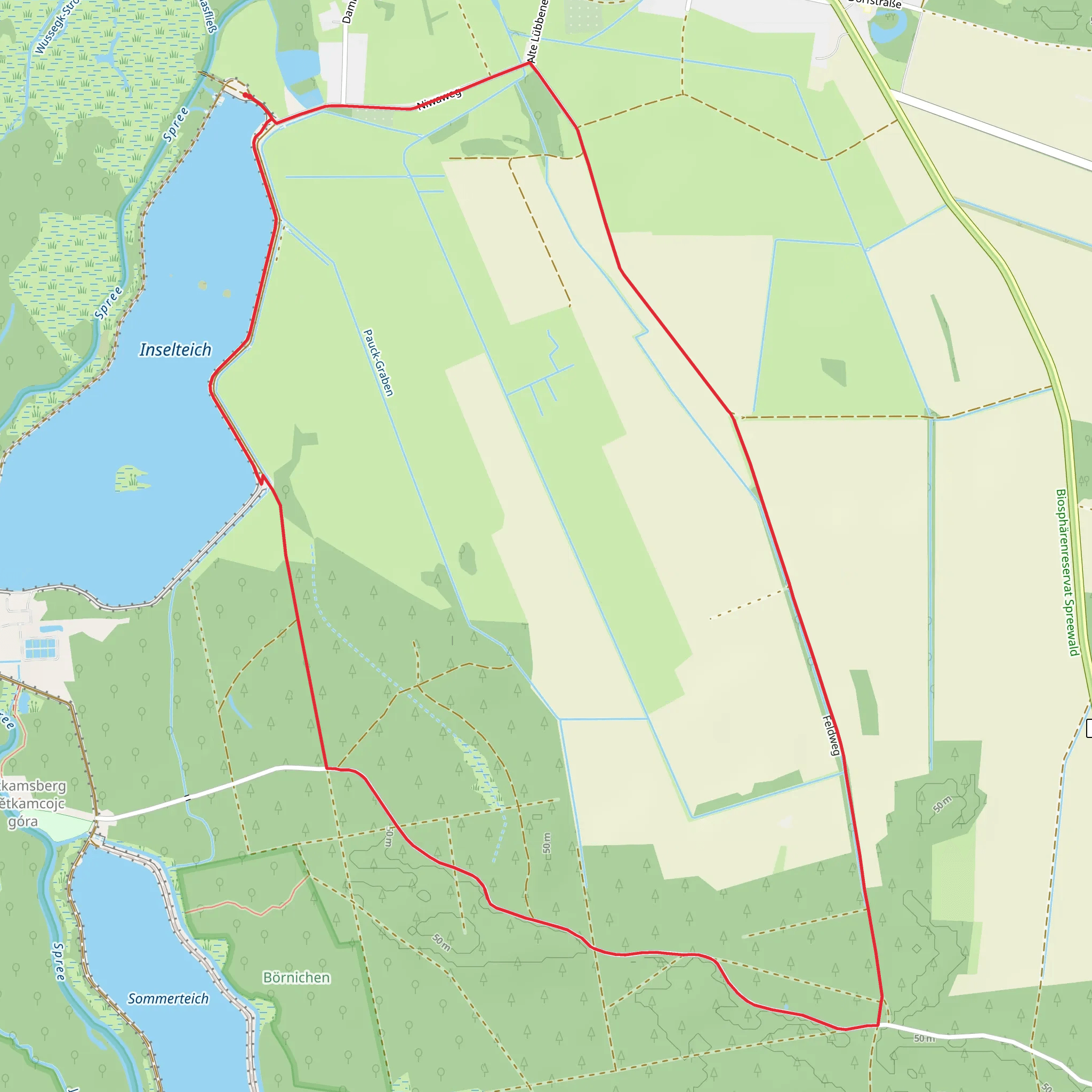 Inselteich via Rundweg Inselteich mobile static map