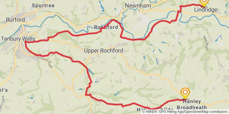 Worcestershire Loop from Great Malvern stage 7 Map