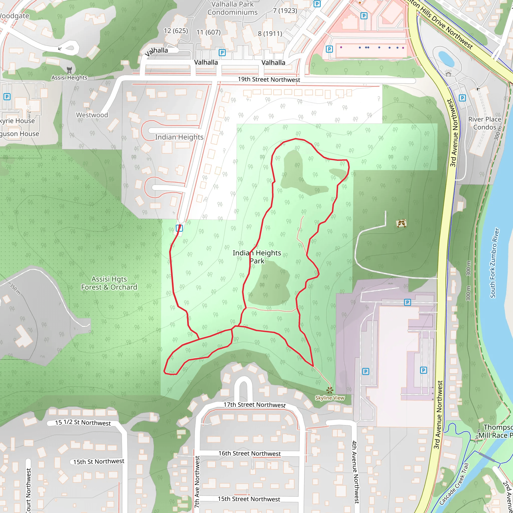 Indian Heights Park Loop mobile static map