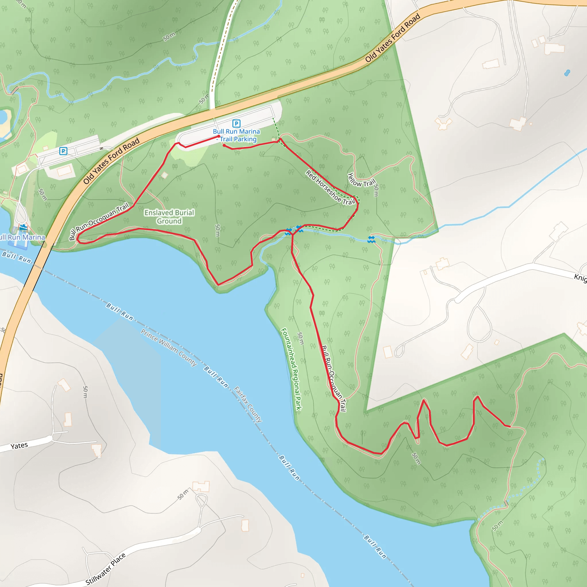 Bull Run Occoquan Trail mobile static map