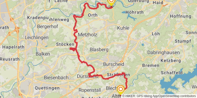 Bergischer Weg stage 6 Map