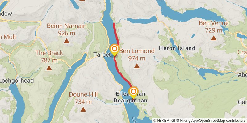 Bonnie Banks from Rowardennan stage 2 Map