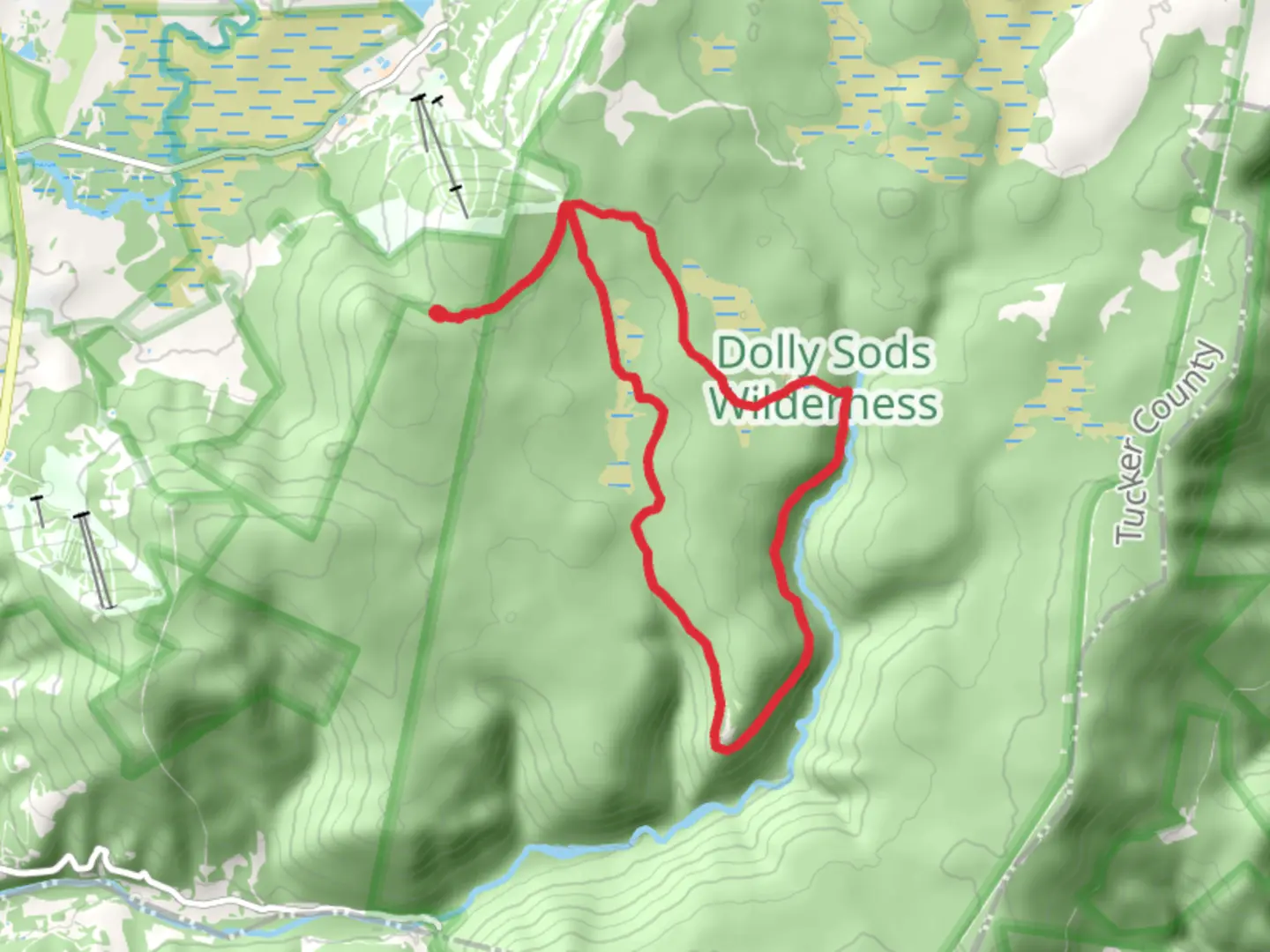 An image depicting the trail Breathed Mountain Loop and its surrounding area.