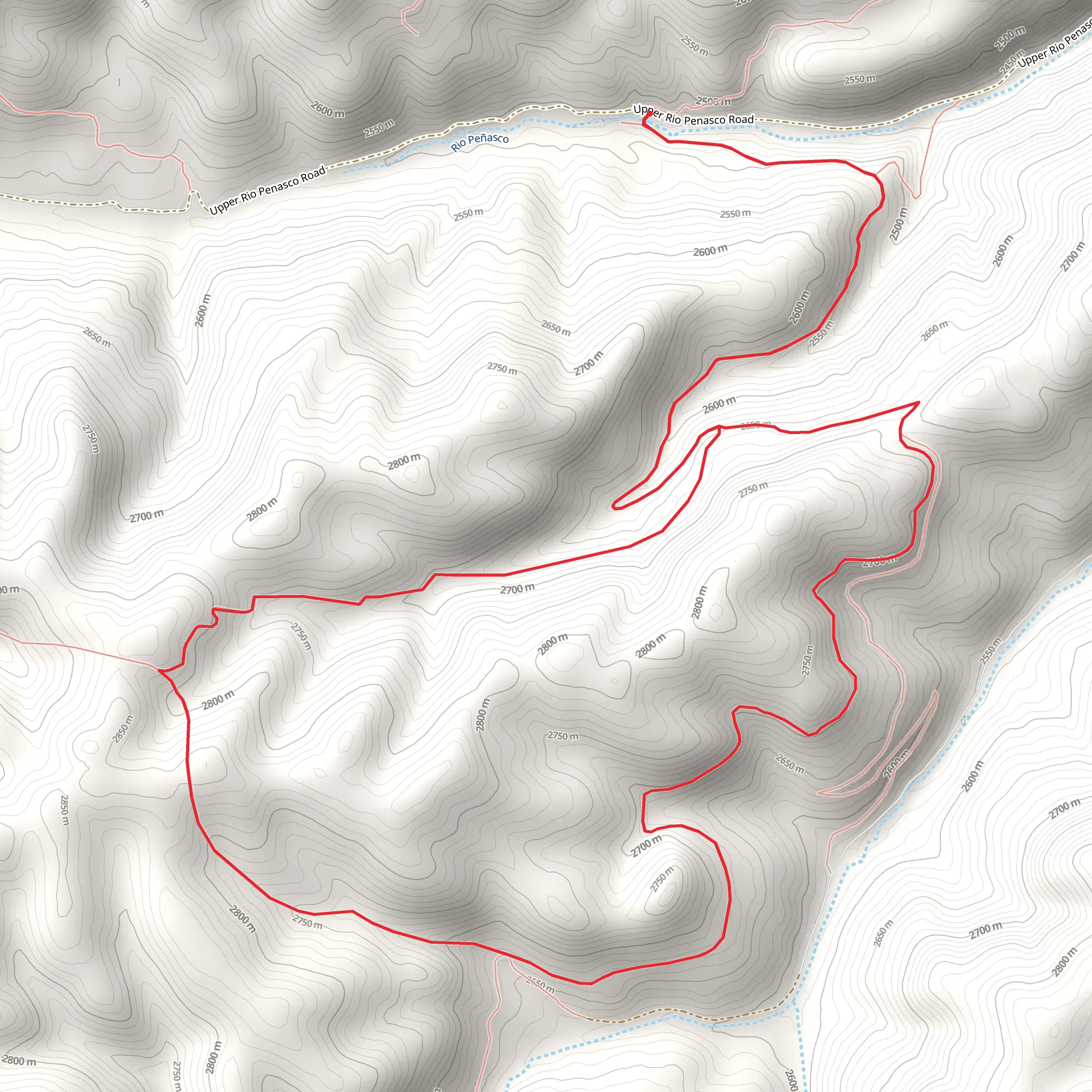 Willie White and Wills Canyon loop Trail mobile static map