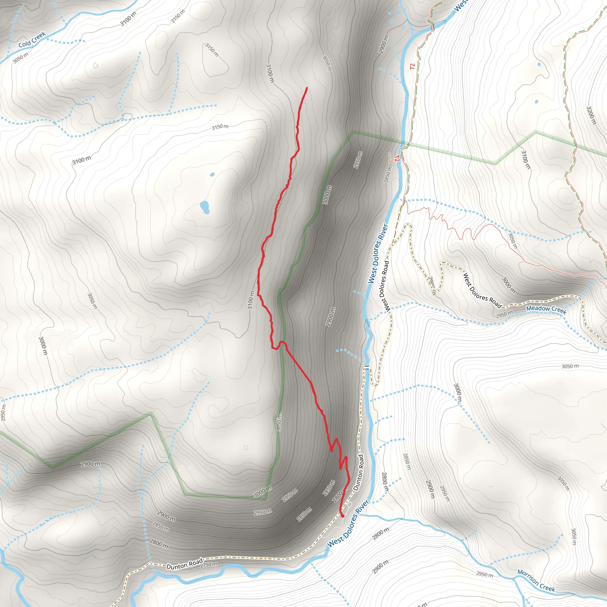 Burro Bridge Trail mobile static map