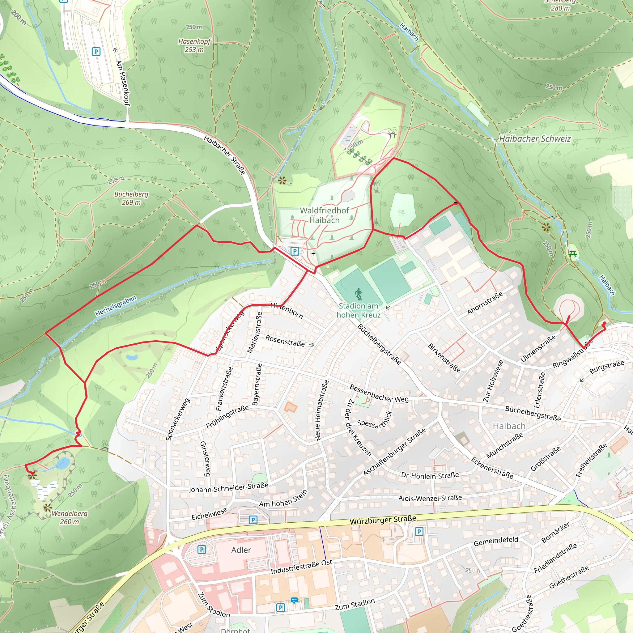 Kulturweg Haibach Walk mobile static map