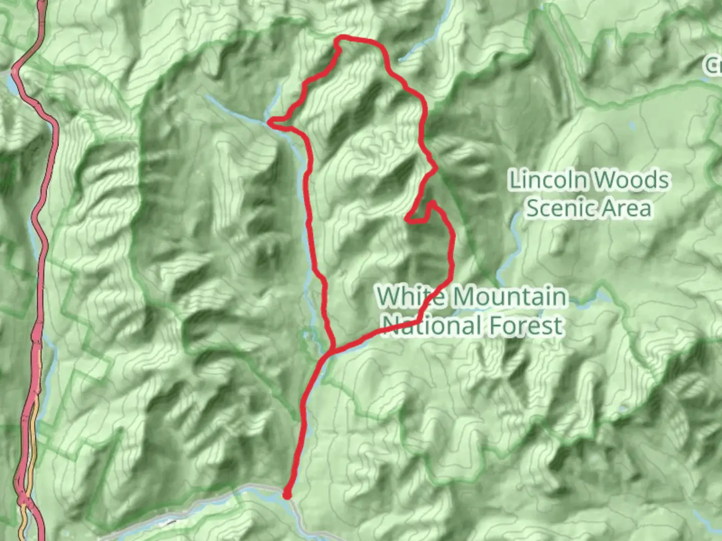 An image depicting the trail Franconia Brook and Twin Brook Loop Trail and its surrounding area.