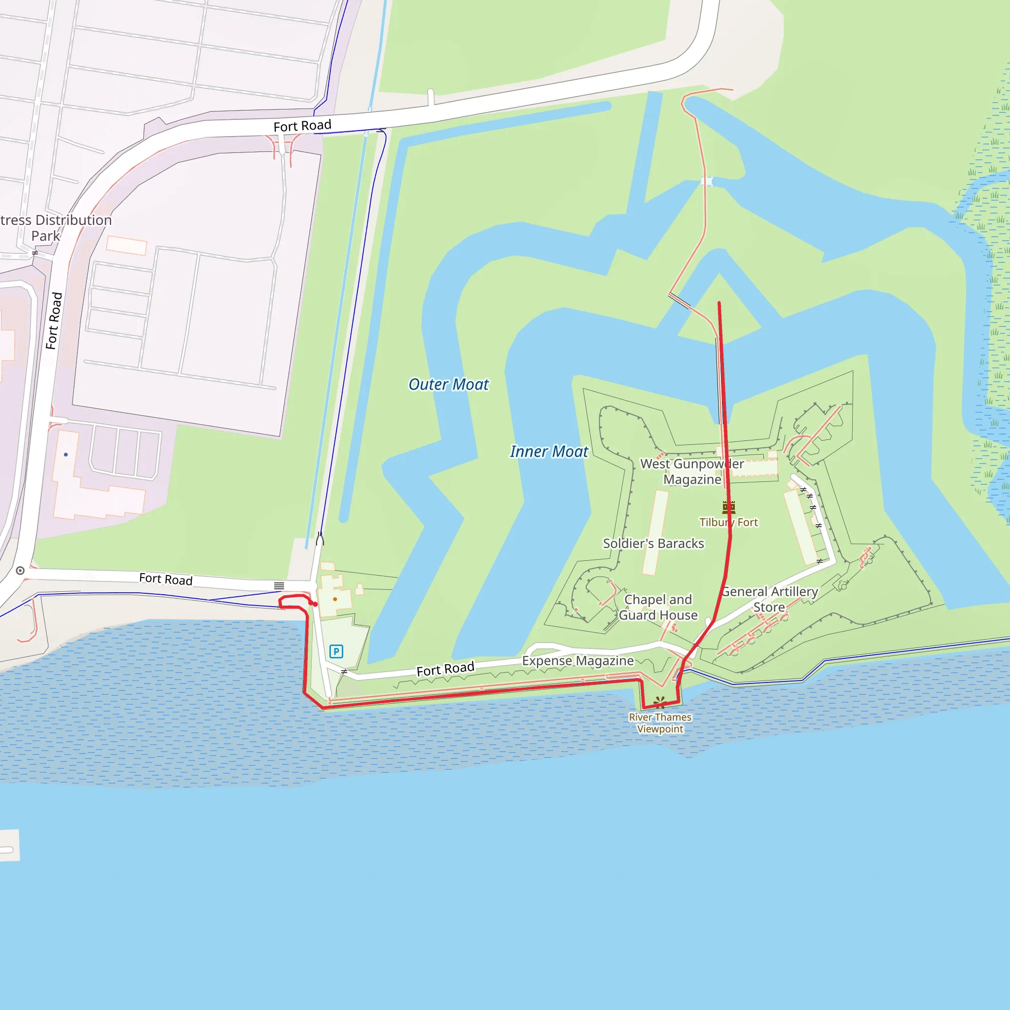 Tilbury Fort mobile static map