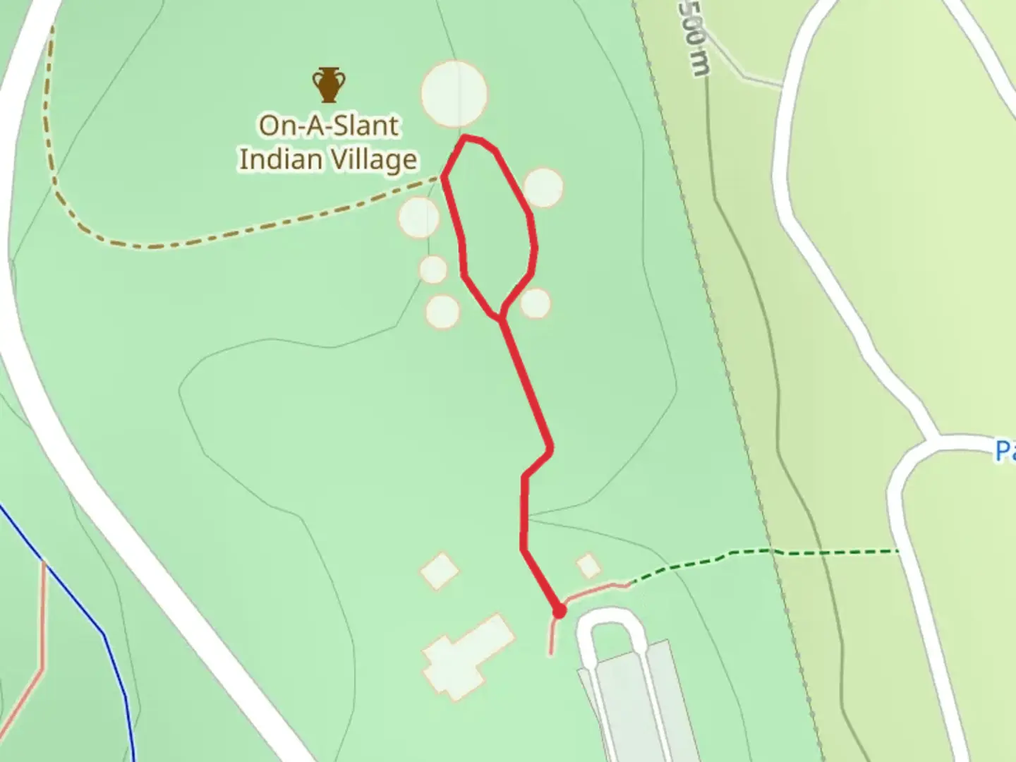An image depicting the trail Mandan Village Historic Site Loop and its surrounding area.
