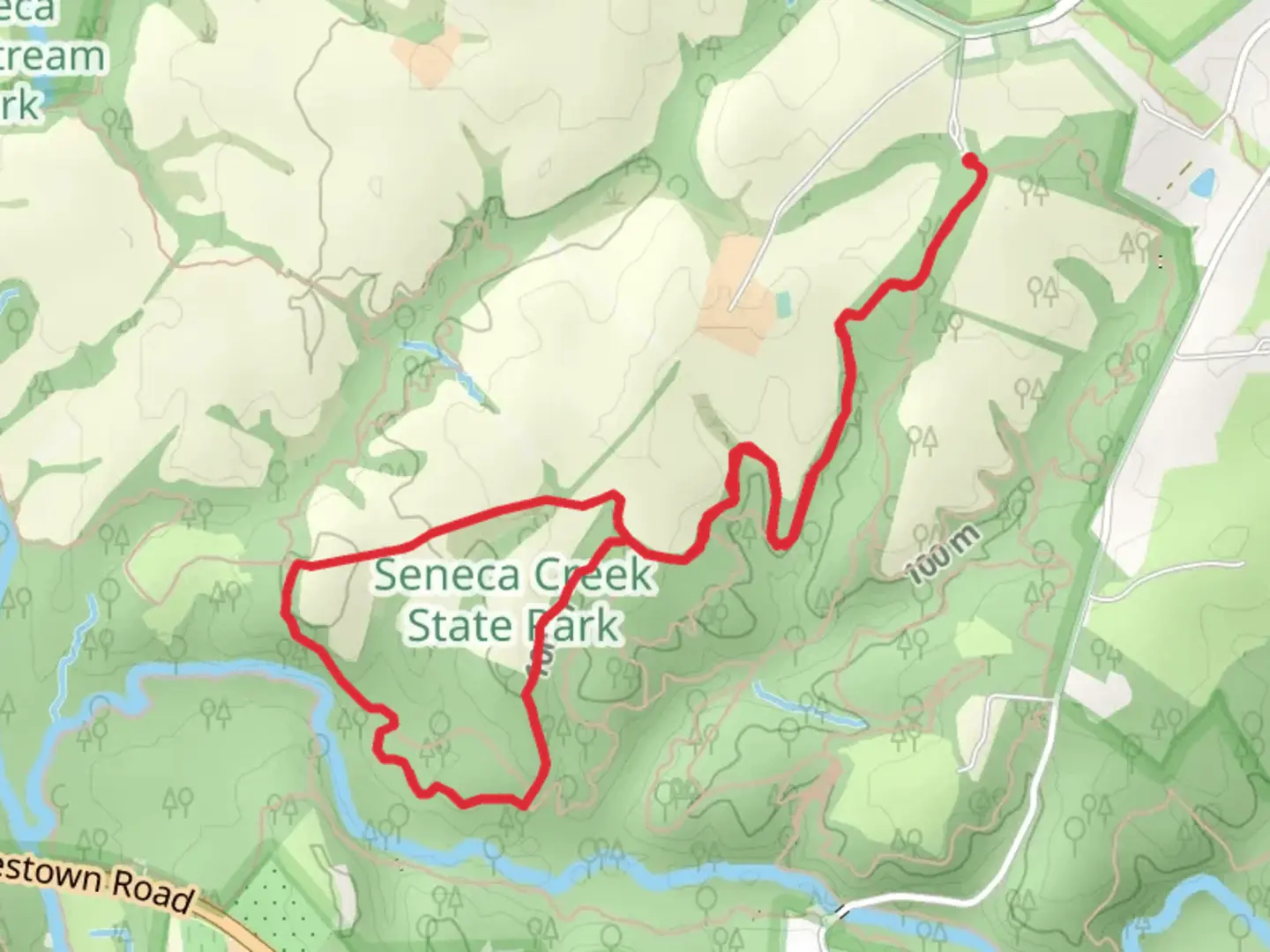 An image depicting the trail Great Seneca Creek Loop and its surrounding area.