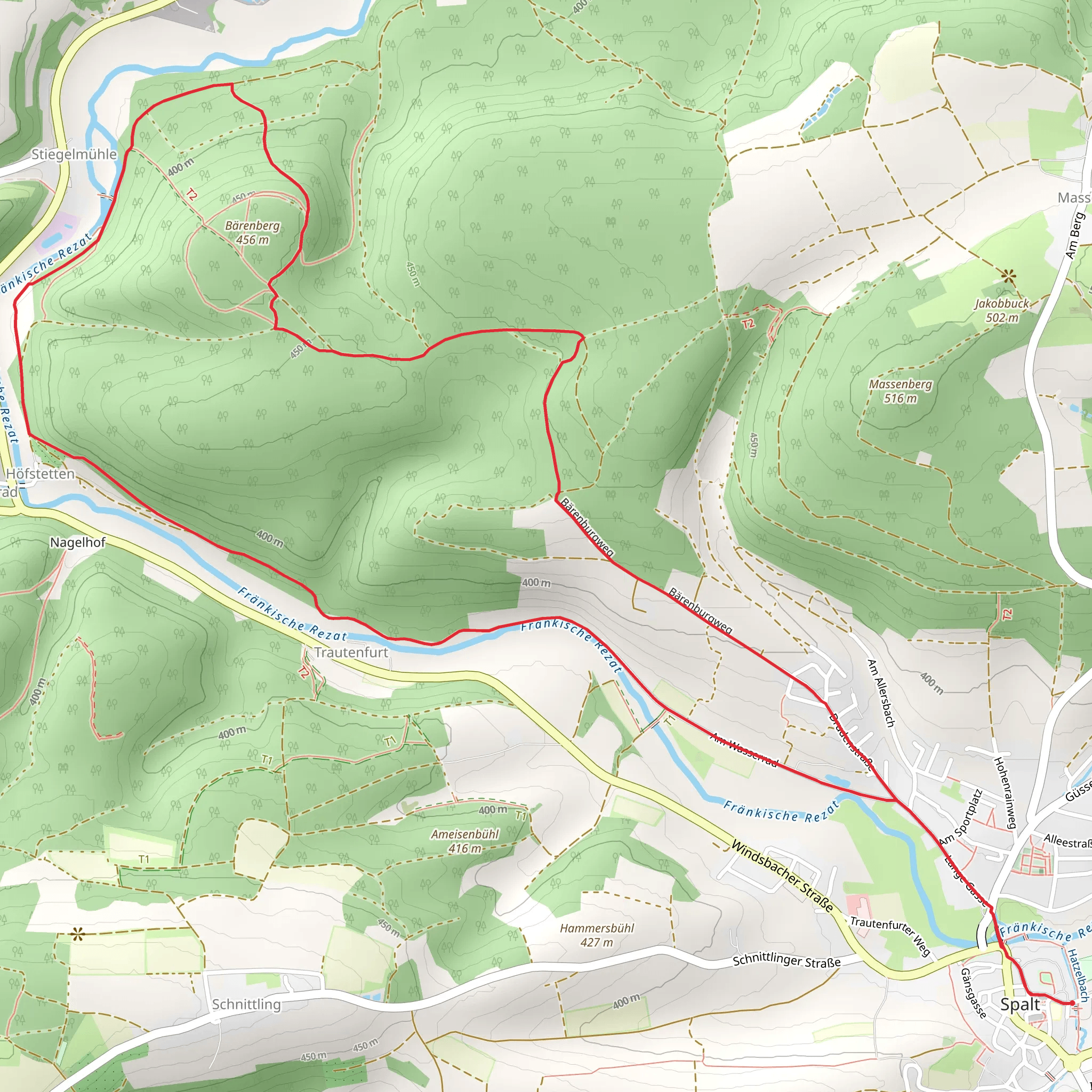 Lutherweg Bayern Mittelfranken and Burgen un Schloesser Loop mobile static map
