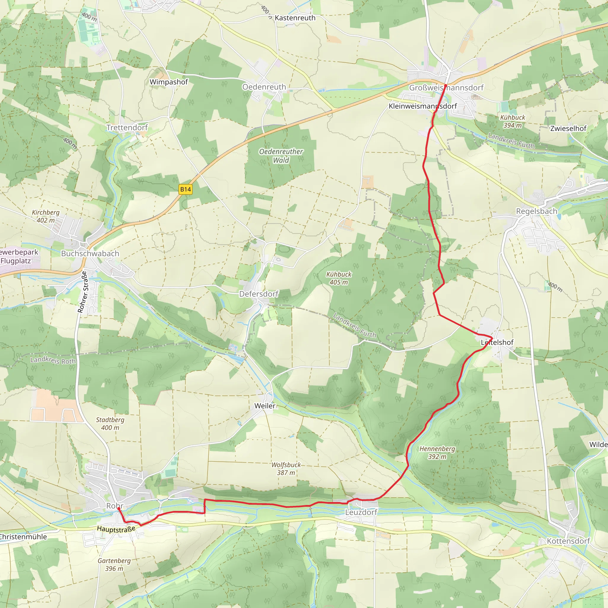 Großweismannsdorf to Rohr via Blaupunkt mobile static map