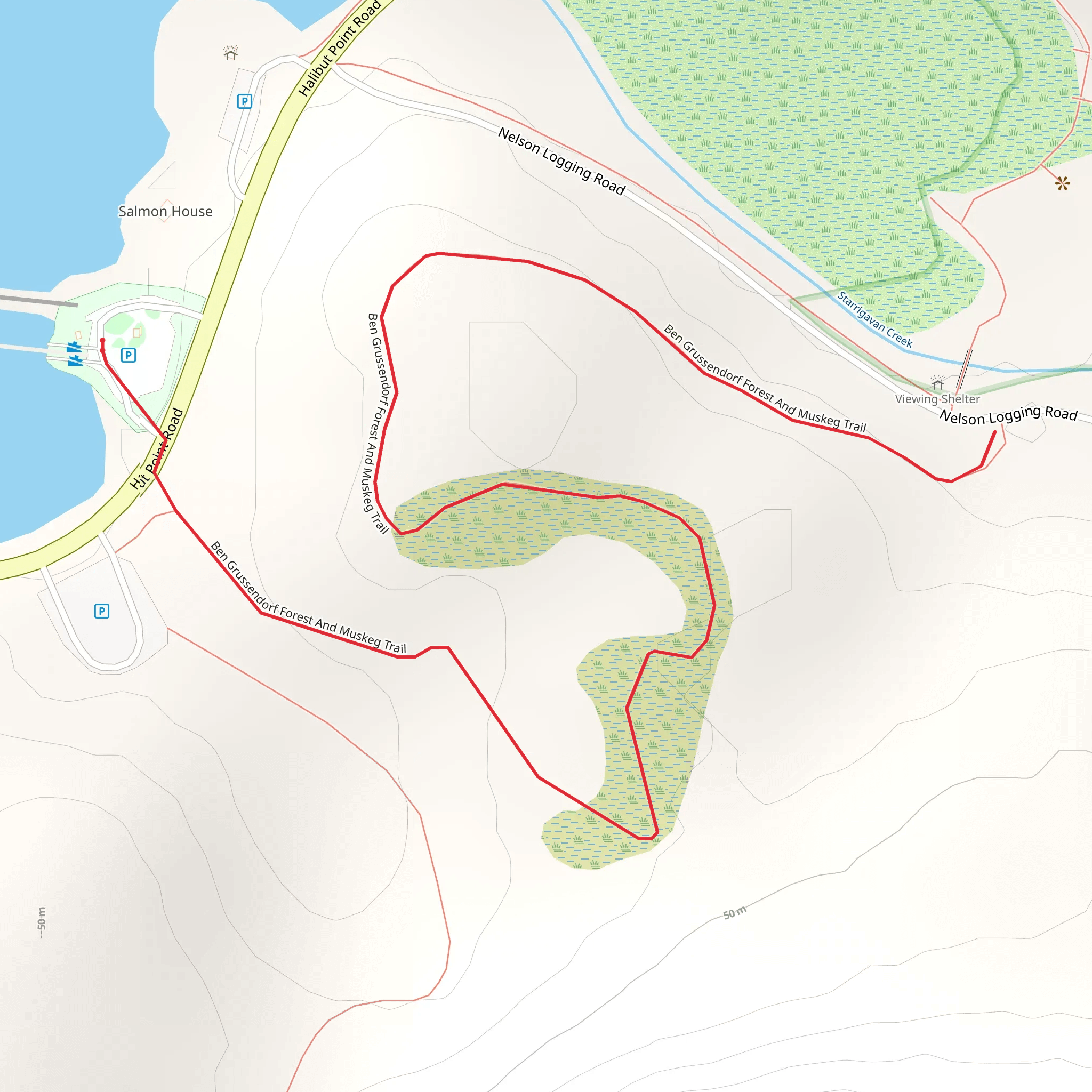 Starrigavan Forest and Muskeg Trail mobile static map