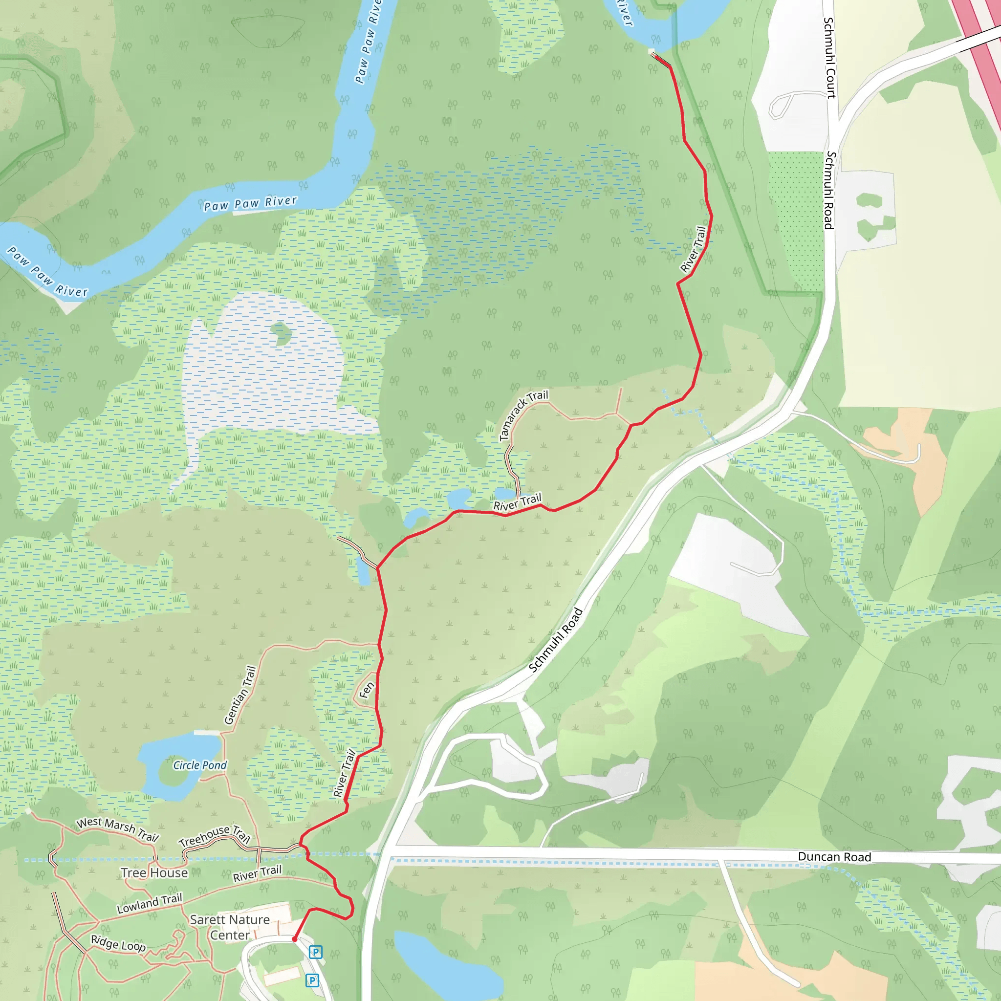 Paw-Paw River via River Trail mobile static map