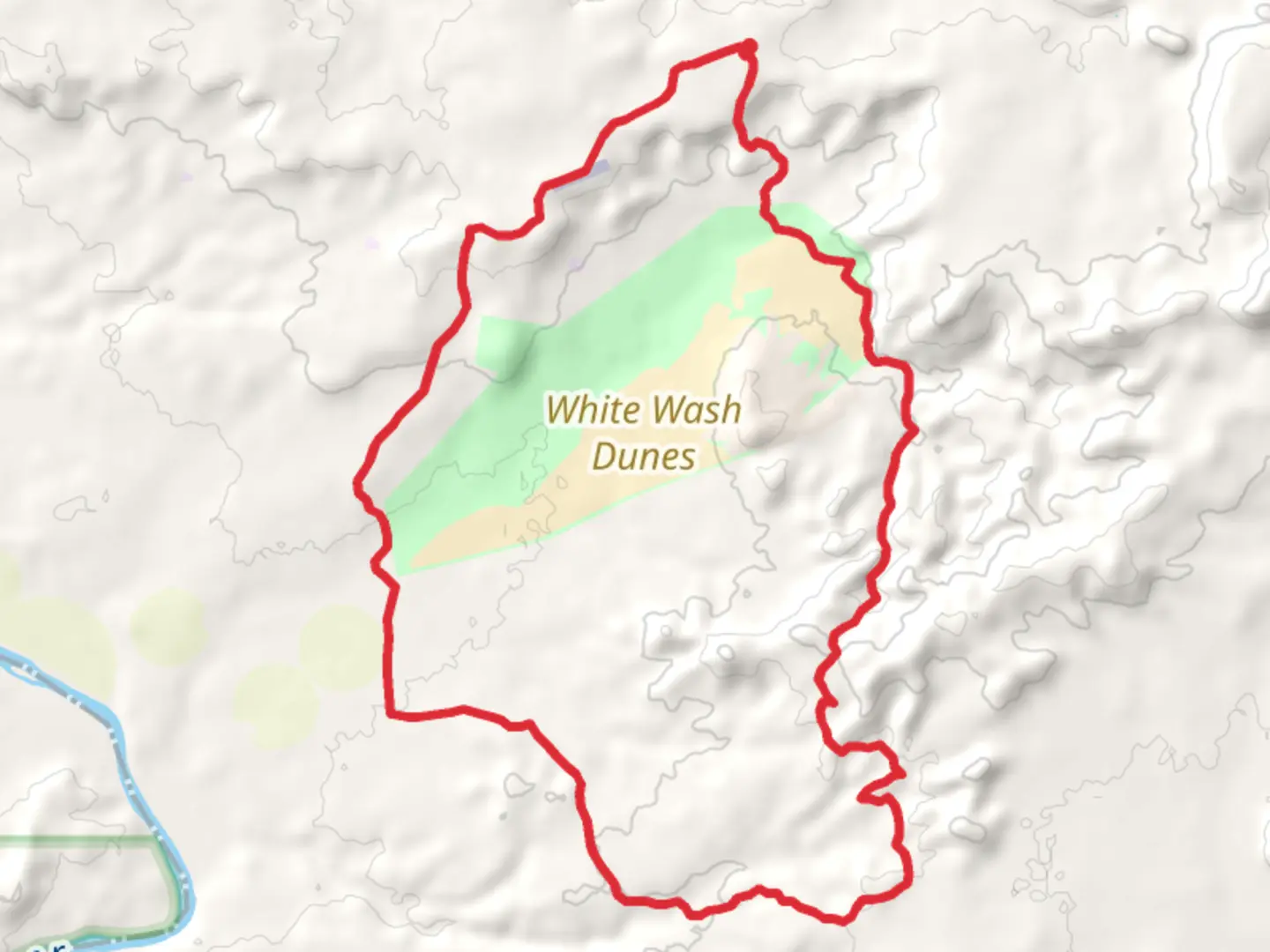 An image depicting the trail Enduro Loop and Red Slot and its surrounding area.