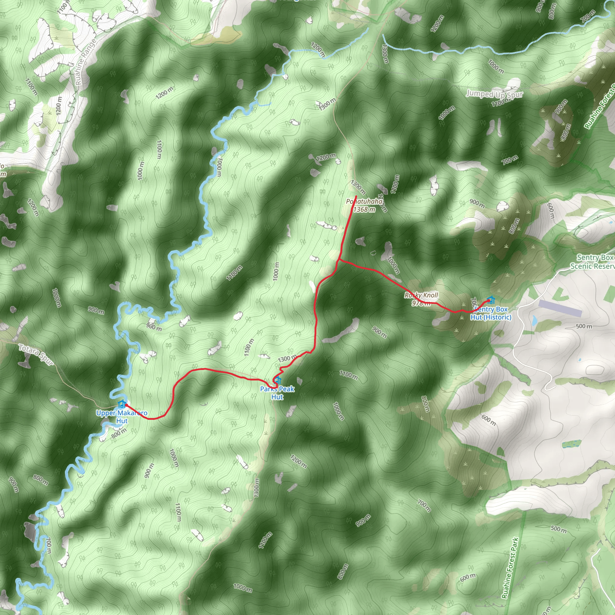 Mangleton Road to Park's Peak Ridge mobile static map