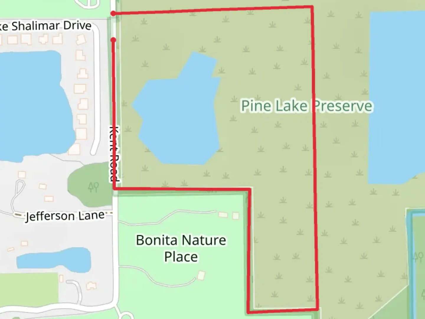 An image depicting the trail Bonita Nature Place Loop and its surrounding area.