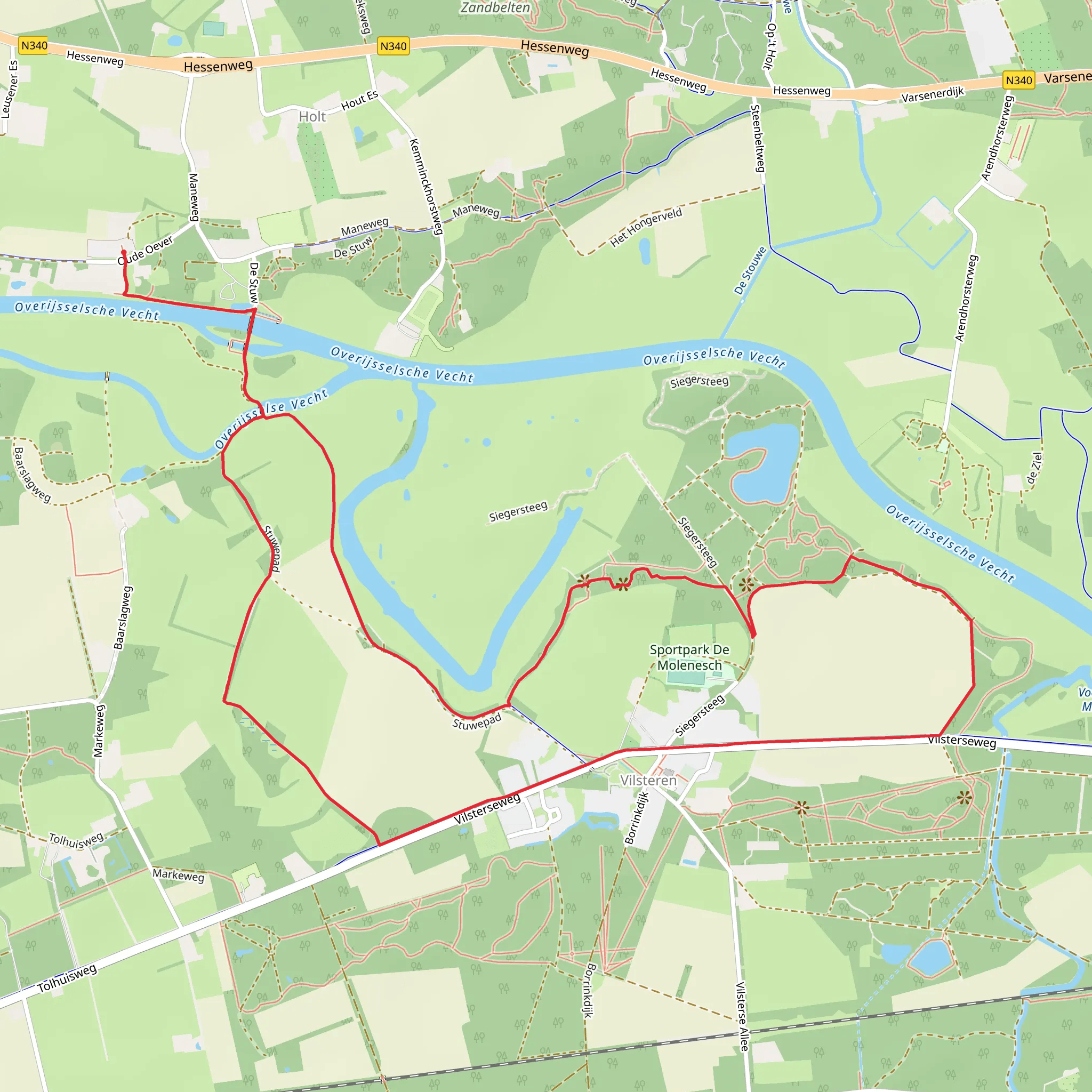 Koepel, Hroote Esch and Vilsteren Loop mobile static map