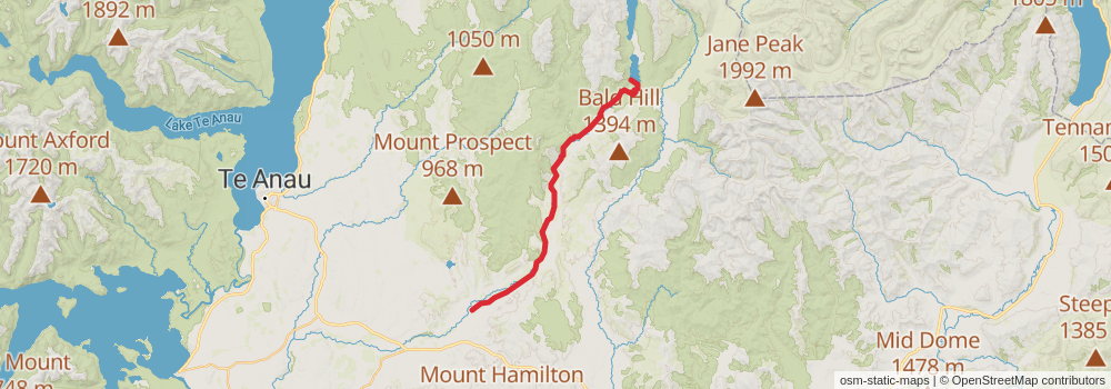 Te Araroa Trail stage 167 Map