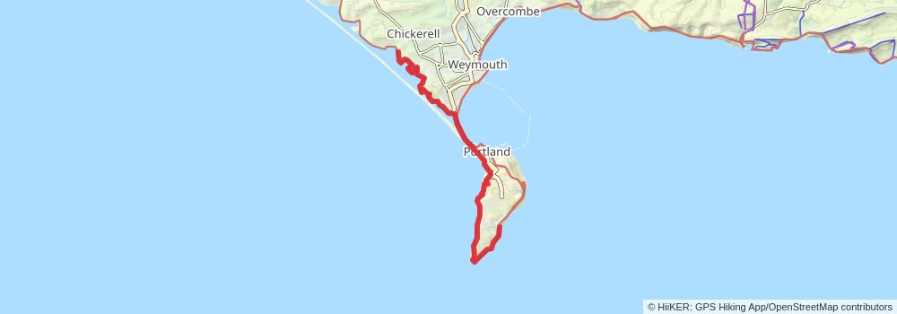 Jurassic Coast Walk stage 6 Map