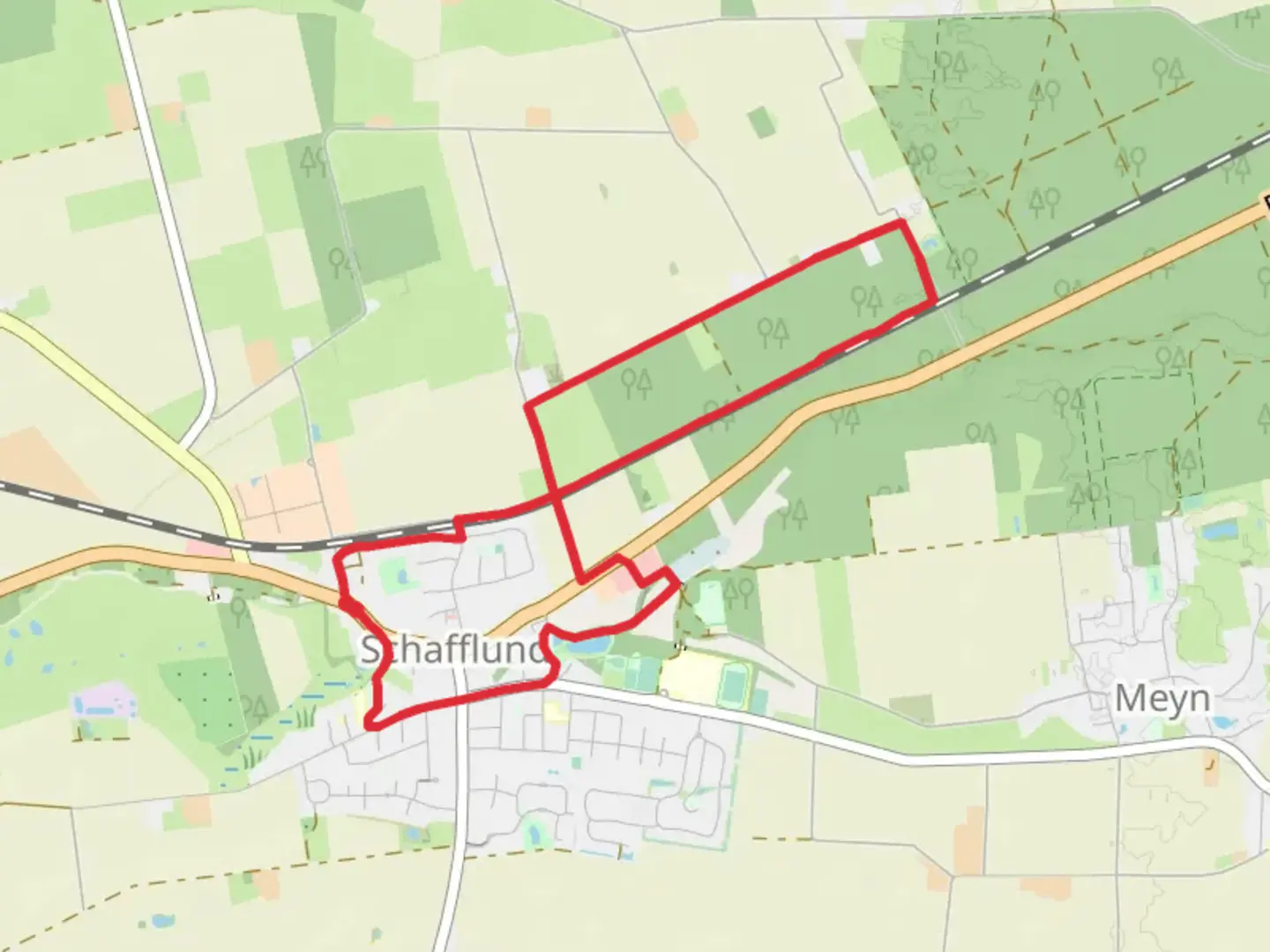 An image depicting the trail Durch das Urstromtal der Wallsbek and its surrounding area.