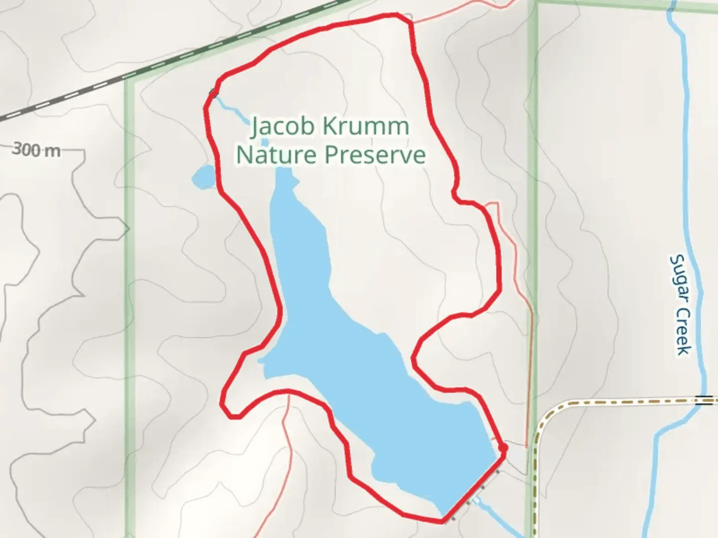 An image depicting the trail Jacob Krumm Ahrens Access Loop and its surrounding area.