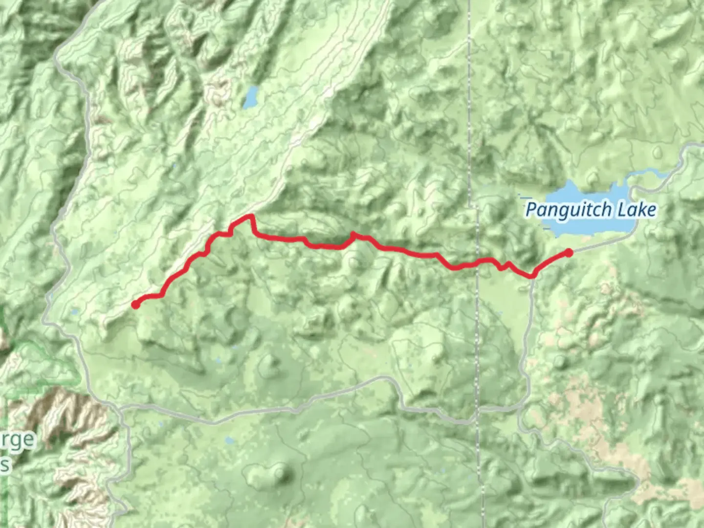 An image depicting the trail Sidney Peaks Trail to Panguitch Lake and its surrounding area.