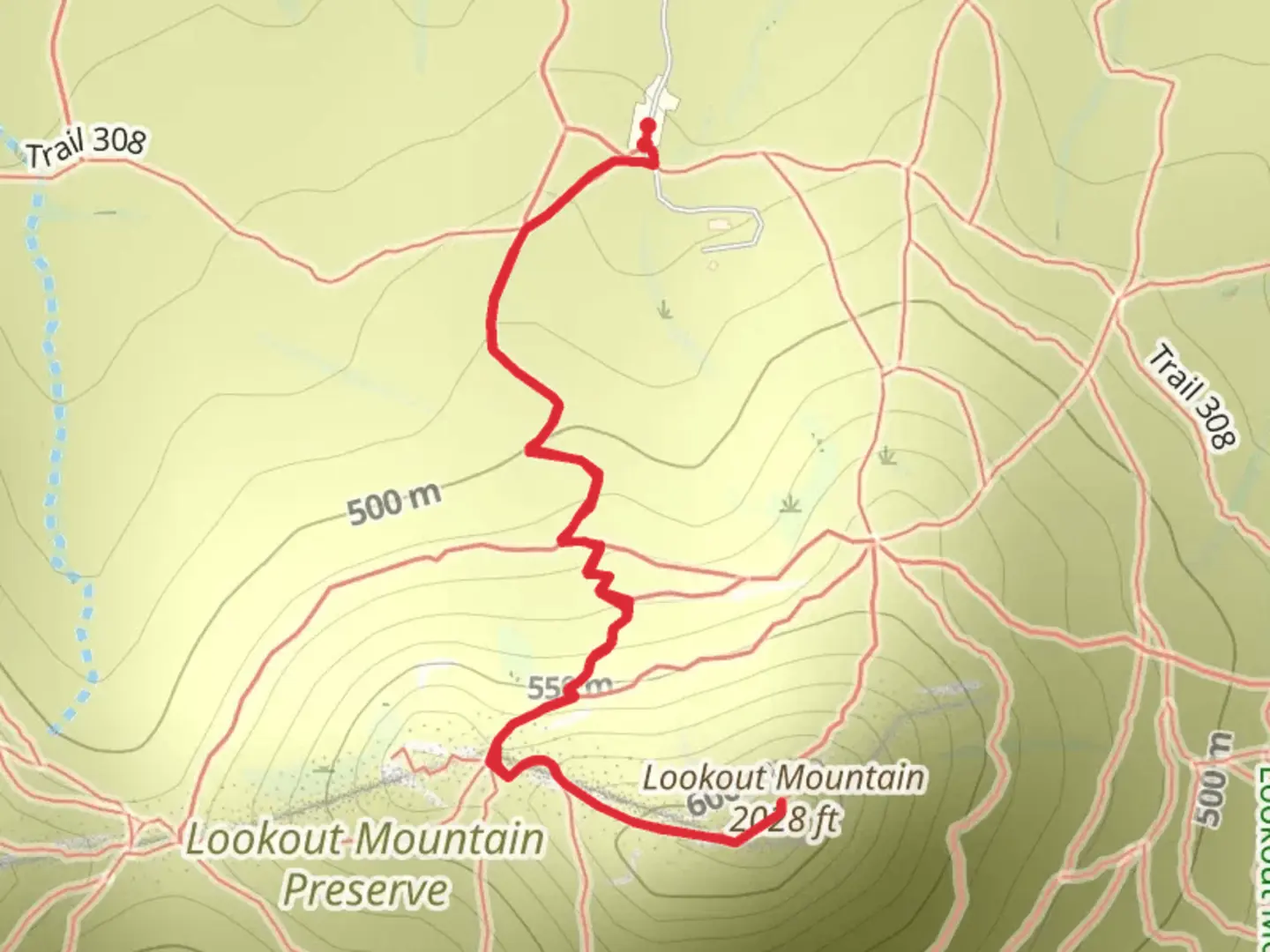 An image depicting the trail Lookout Mountain and its surrounding area.